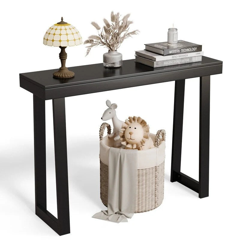 Table console moderne en bois massif pour décorer une entrée ou un couloir