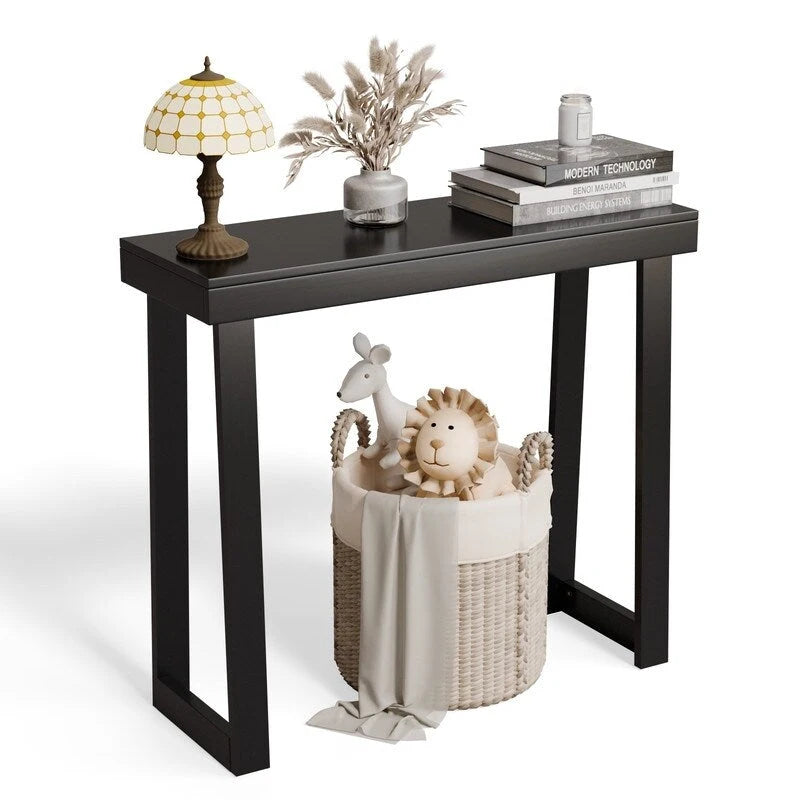 Table console moderne en bois massif pour décorer une entrée ou un couloir