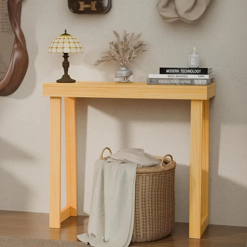 Mesa consola moderna de madera maciza para decorar la entrada o el pasillo