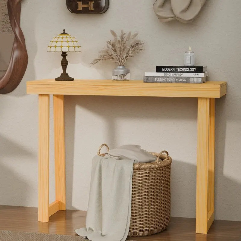 Mesa consola moderna de madera maciza para decorar la entrada o el pasillo