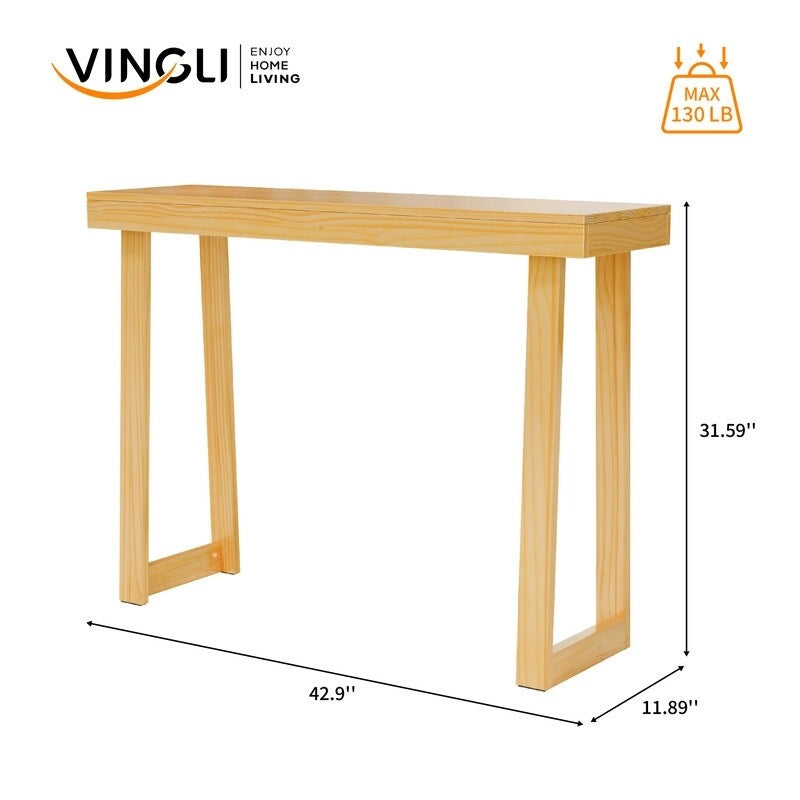 Mesa consola moderna de madera maciza para decorar la entrada o el pasillo