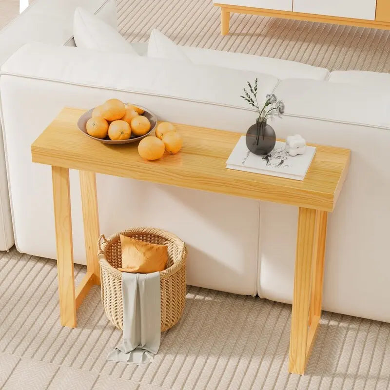 Mesa consola moderna de madera maciza para decorar la entrada o el pasillo