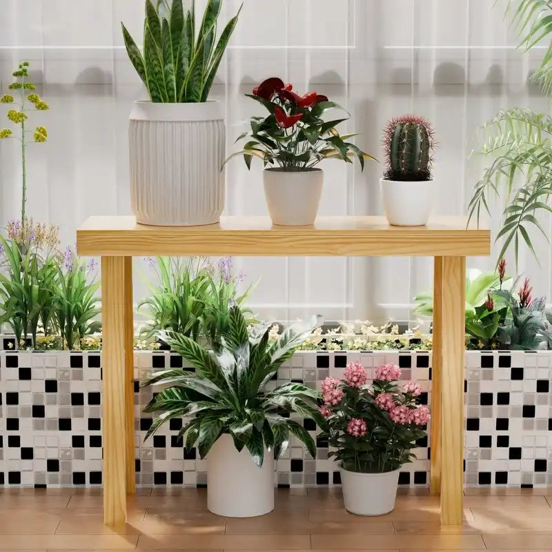 Mesa consola moderna de madera maciza para decorar la entrada o el pasillo