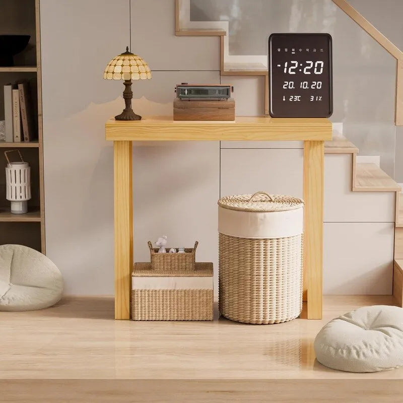 Mesa consola moderna de madera maciza para decorar la entrada o el pasillo