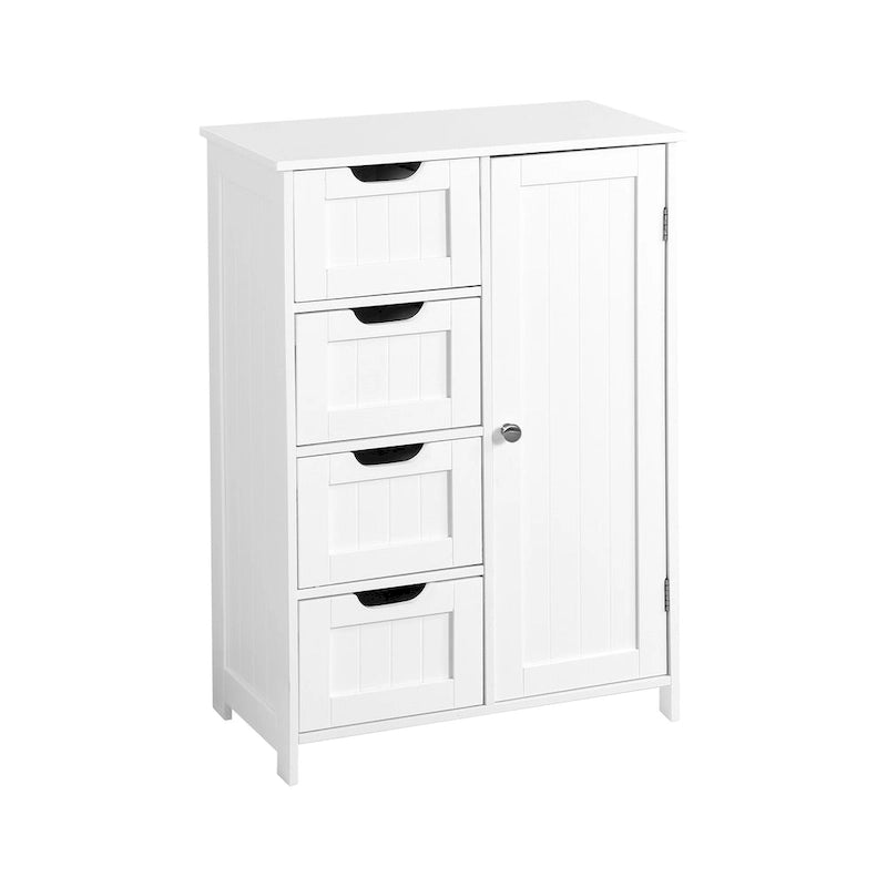 Meuble de rangement de salle de bains avec étagère réglable et tiroirs