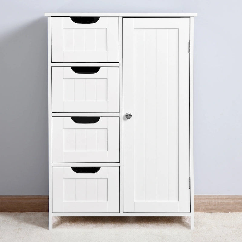 Armario de almacenamiento para baño con estante ajustable y cajones