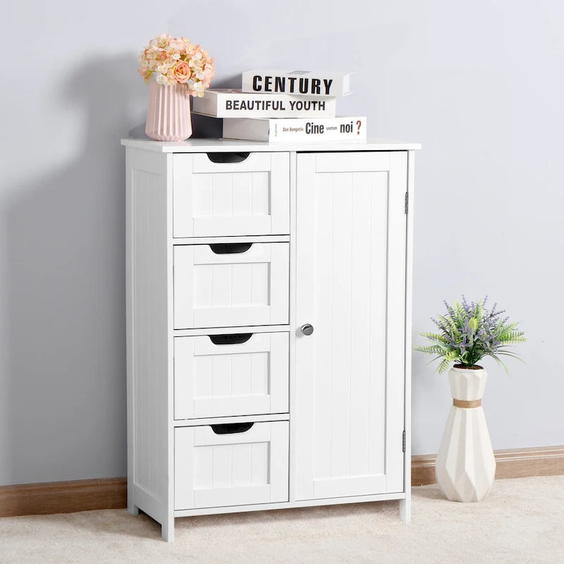 Armario de almacenamiento para baño con estante ajustable y cajones