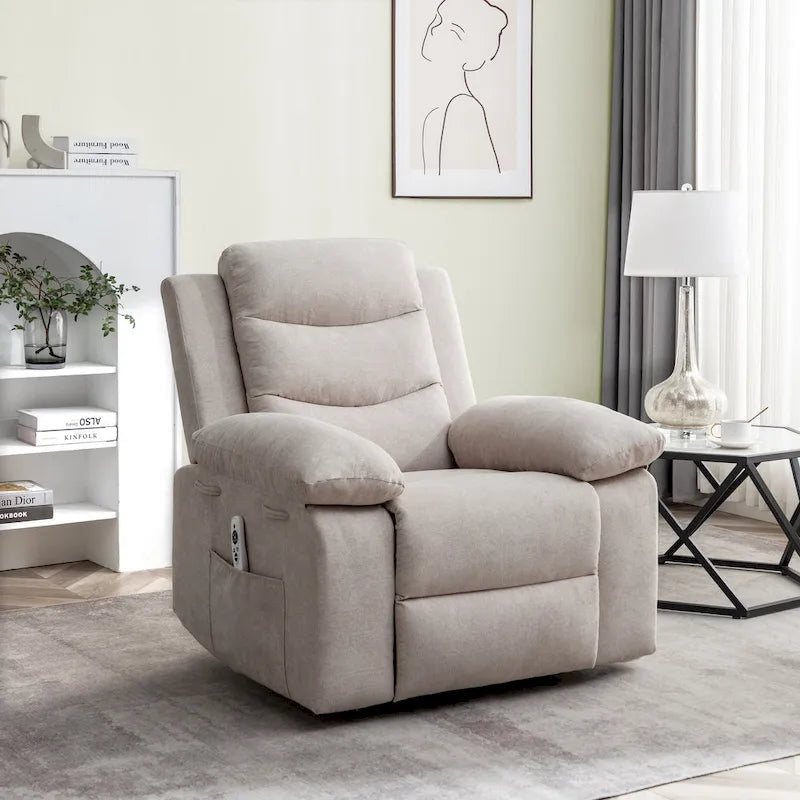 Sillón reclinable eléctrico con masaje y calefacción ajustables