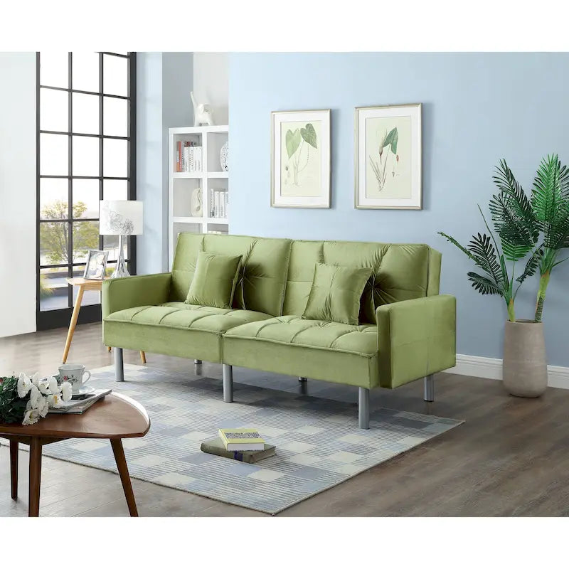 Canapé-lit futon convertible en velours ravissant de 75.6, canapé deux places