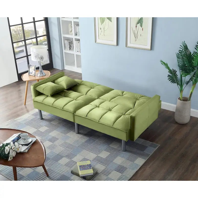 75.6 Schönes Schlafsofa aus Samt, umwandelbar, Futon-Loveseat