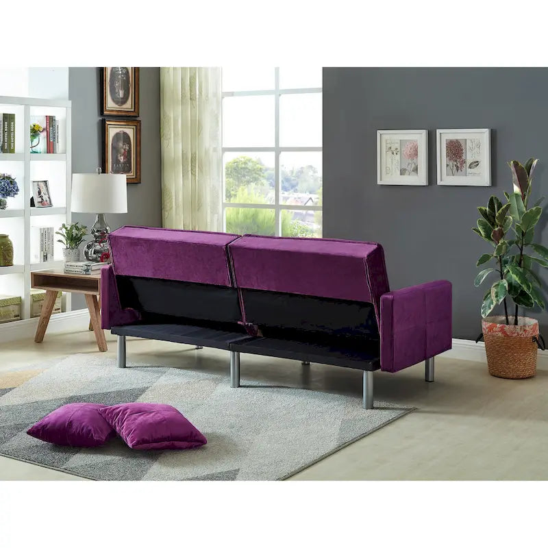 75.6 Schönes Schlafsofa aus Samt, umwandelbar, Futon-Loveseat