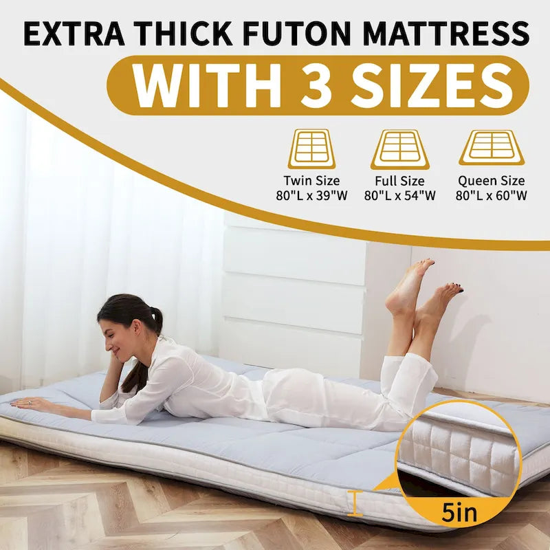 Japanische Rollmatratze (Futon) mit Aufbewahrungstasche