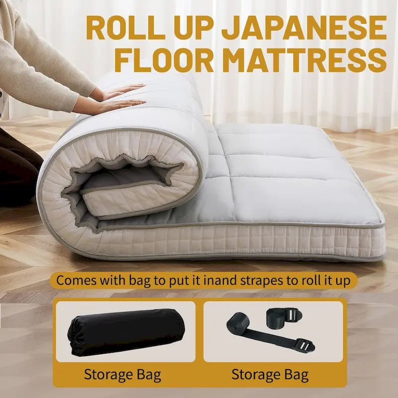 Japanische Rollmatratze (Futon) mit Aufbewahrungstasche