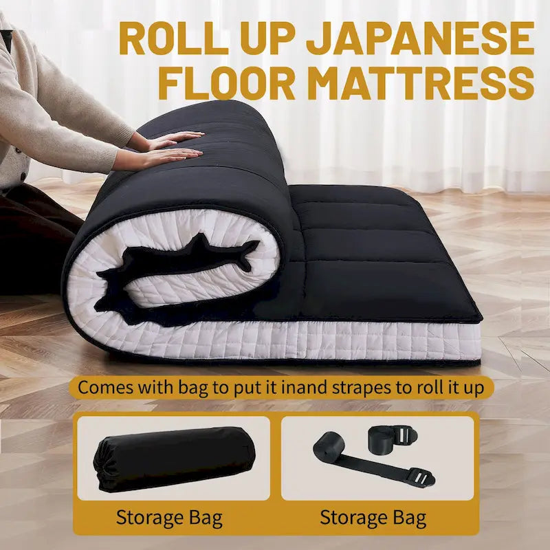 Japanische Rollmatratze (Futon) mit Aufbewahrungstasche
