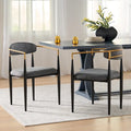 Chaises de salle à manger rembourrées style industriel moderne (lot de 2) avec structure en fer