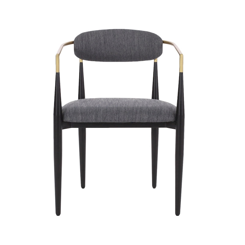 Chaises de salle à manger rembourrées style industriel moderne (lot de 2) avec structure en fer