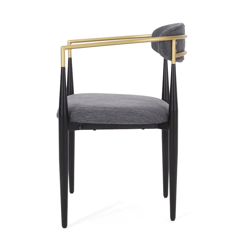 Chaises de salle à manger rembourrées style industriel moderne (lot de 2) avec structure en fer