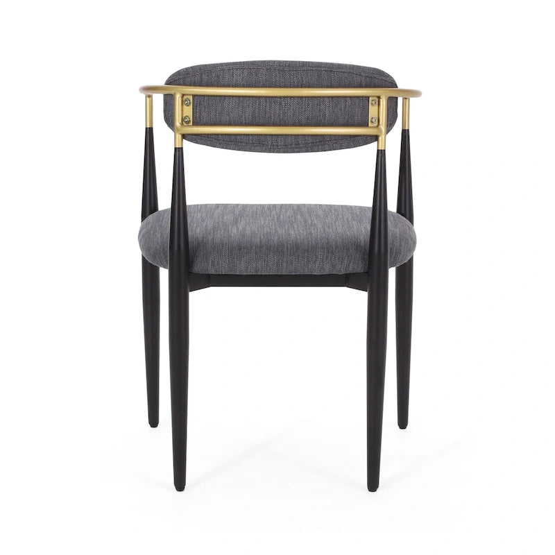Chaises de salle à manger rembourrées style industriel moderne (lot de 2) avec structure en fer