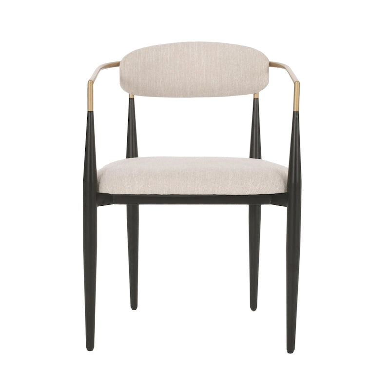 Chaises de salle à manger rembourrées style industriel moderne (lot de 2) avec structure en fer