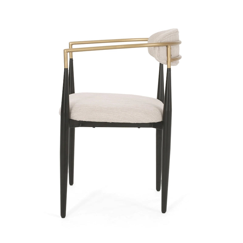 Chaises de salle à manger rembourrées style industriel moderne (lot de 2) avec structure en fer