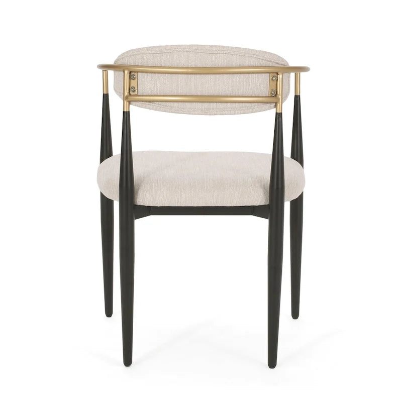 Chaises de salle à manger rembourrées style industriel moderne (lot de 2) avec structure en fer