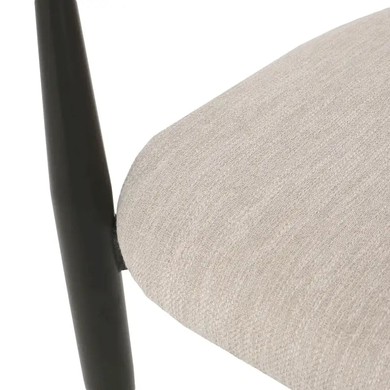 Chaises de salle à manger rembourrées style industriel moderne (lot de 2) avec structure en fer