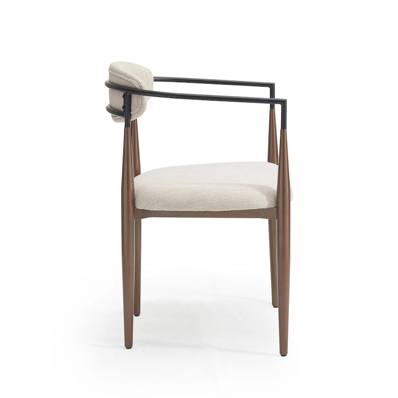Chaises de salle à manger rembourrées style industriel moderne (lot de 2) avec structure en fer