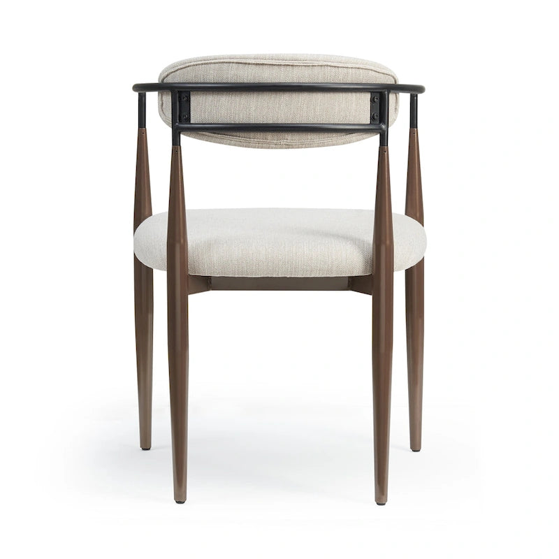Chaises de salle à manger rembourrées style industriel moderne (lot de 2) avec structure en fer