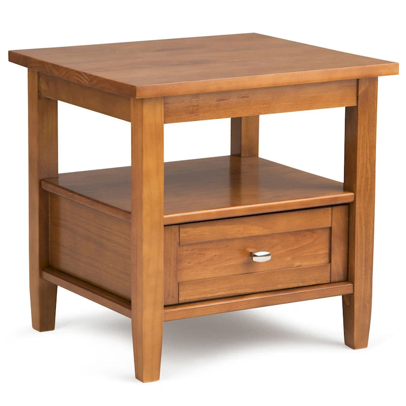 Mesa auxiliar rectangular de madera maciza de 20 pulgadas de ancho, estilo transicional - 20 pulgadas de ancho