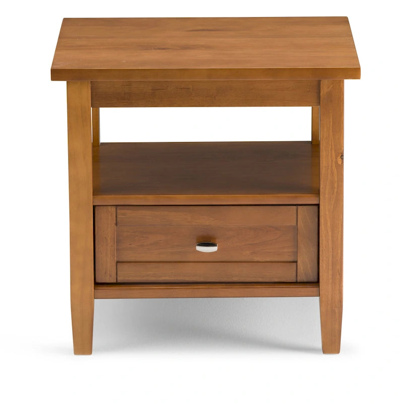 Mesa auxiliar rectangular de madera maciza de 20 pulgadas de ancho, estilo transicional - 20 pulgadas de ancho