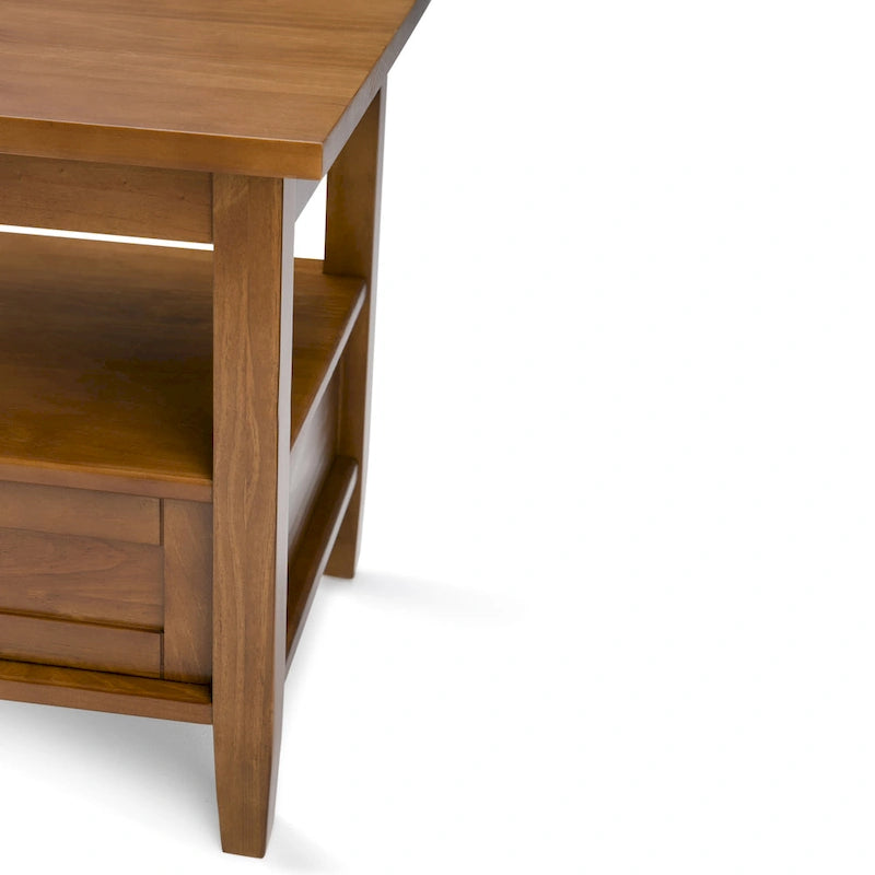 Mesa auxiliar rectangular de madera maciza de 20 pulgadas de ancho, estilo transicional - 20 pulgadas de ancho