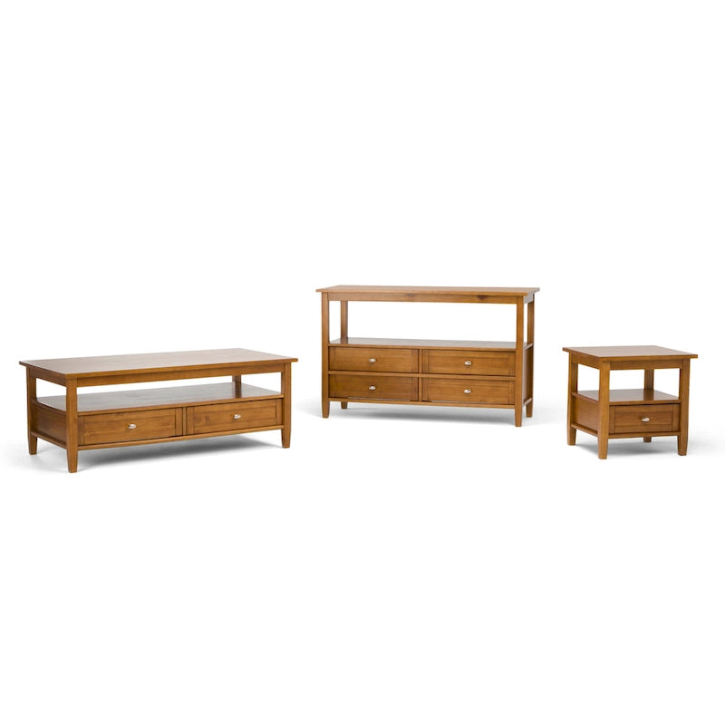 Mesa auxiliar rectangular de madera maciza de 20 pulgadas de ancho, estilo transicional - 20 pulgadas de ancho