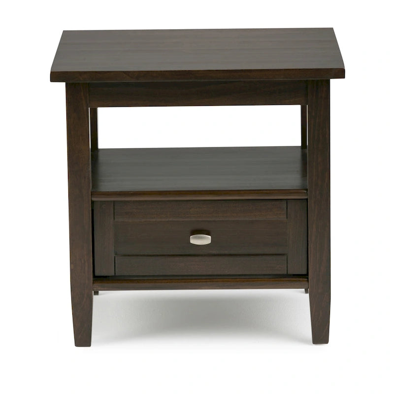 Mesa auxiliar rectangular de madera maciza de 20 pulgadas de ancho, estilo transicional - 20 pulgadas de ancho