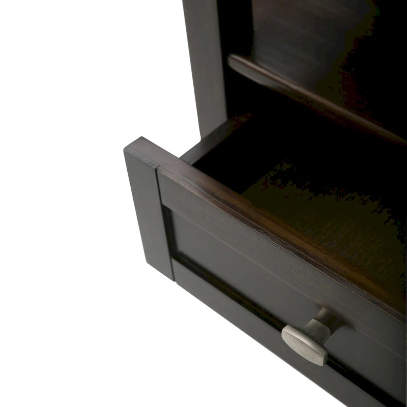 Mesa auxiliar rectangular de madera maciza de 20 pulgadas de ancho, estilo transicional - 20 pulgadas de ancho