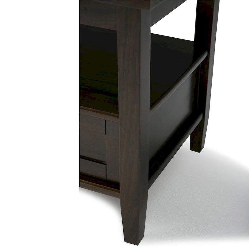 Mesa auxiliar rectangular de madera maciza de 20 pulgadas de ancho, estilo transicional - 20 pulgadas de ancho