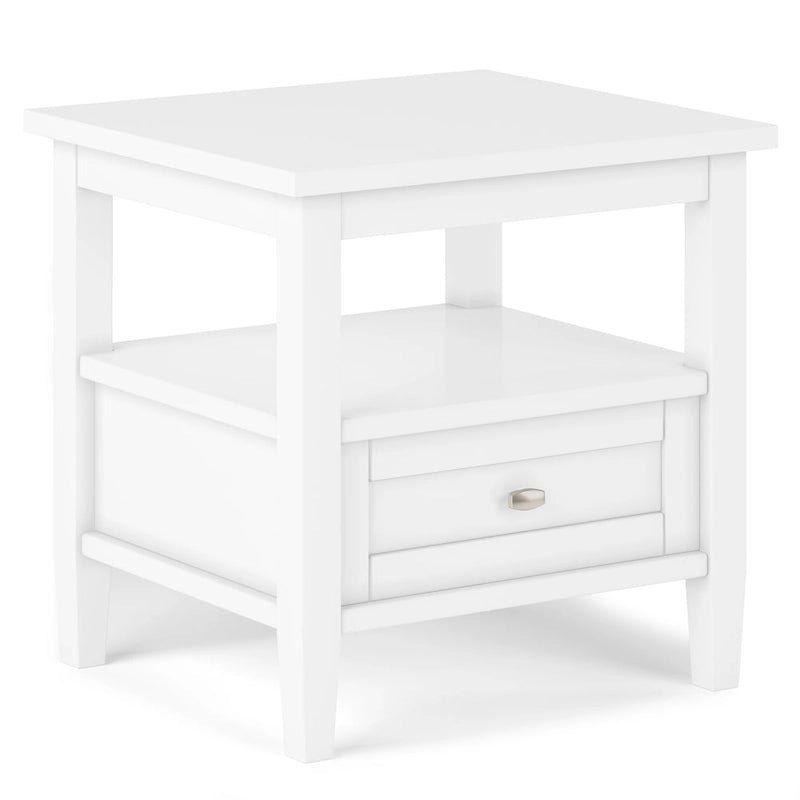 Mesa auxiliar rectangular de madera maciza de 20 pulgadas de ancho, estilo transicional - 20 pulgadas de ancho
