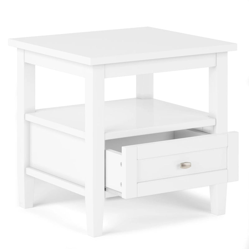 Mesa auxiliar rectangular de madera maciza de 20 pulgadas de ancho, estilo transicional - 20 pulgadas de ancho