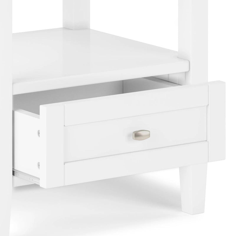 Mesa auxiliar rectangular de madera maciza de 20 pulgadas de ancho, estilo transicional - 20 pulgadas de ancho