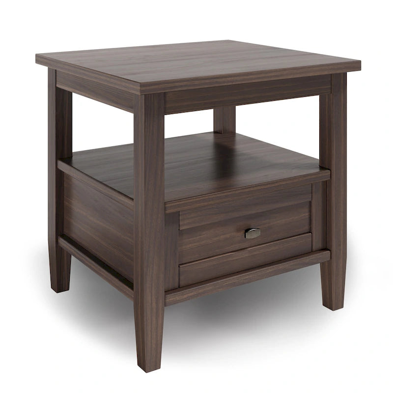 Mesa auxiliar rectangular de madera maciza de 20 pulgadas de ancho, estilo transicional - 20 pulgadas de ancho