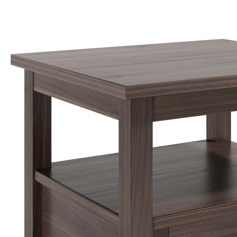 Mesa auxiliar rectangular de madera maciza de 20 pulgadas de ancho, estilo transicional - 20 pulgadas de ancho