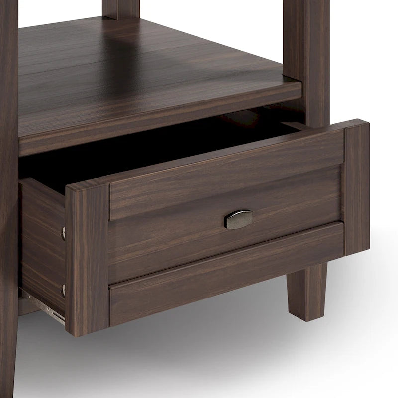 Mesa auxiliar rectangular de madera maciza de 20 pulgadas de ancho, estilo transicional - 20 pulgadas de ancho
