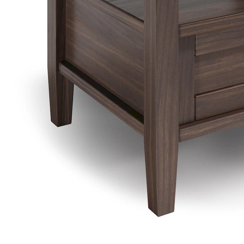 Mesa auxiliar rectangular de madera maciza de 20 pulgadas de ancho, estilo transicional - 20 pulgadas de ancho