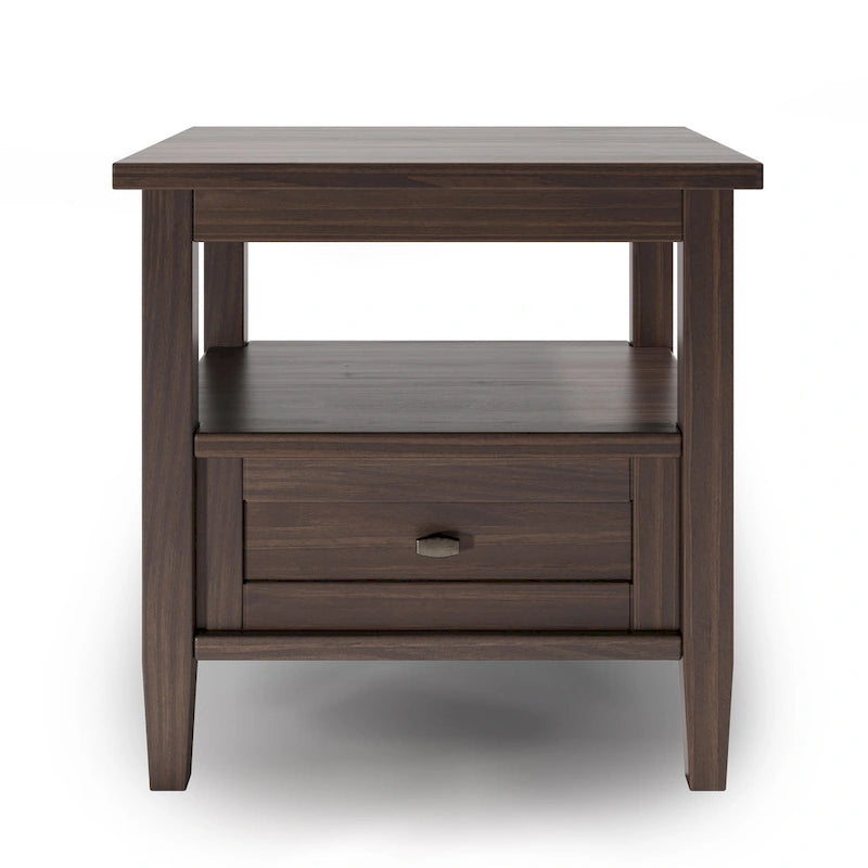 Mesa auxiliar rectangular de madera maciza de 20 pulgadas de ancho, estilo transicional - 20 pulgadas de ancho