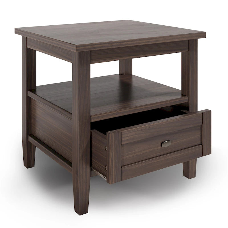 Mesa auxiliar rectangular de madera maciza de 20 pulgadas de ancho, estilo transicional - 20 pulgadas de ancho
