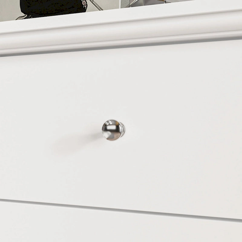 Commode double de chambre à coucher à 10 tiroirs, blanche, avec grand espace de rangement
