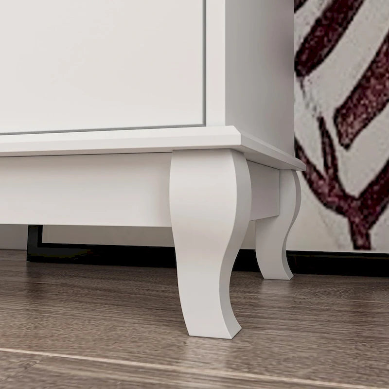 Commode double de chambre à coucher à 10 tiroirs, blanche, avec grand espace de rangement