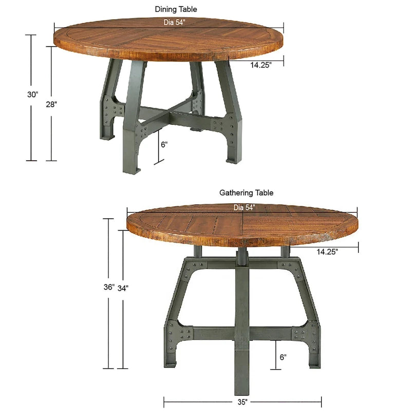 Table ronde à manger/de réception - ambre/graphite
