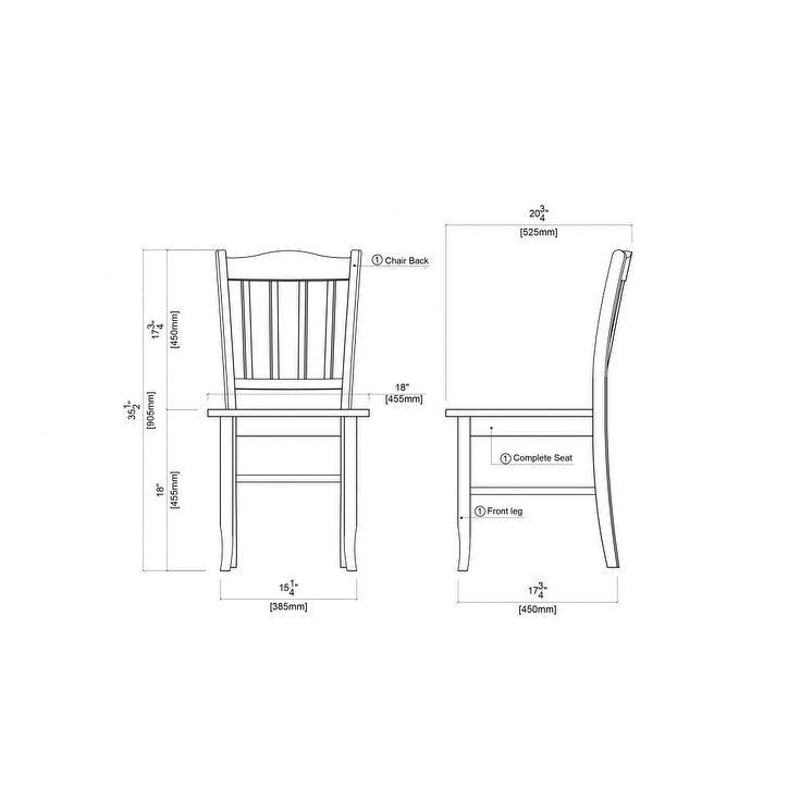 Chaises de salle à manger latérales (lot de 2)