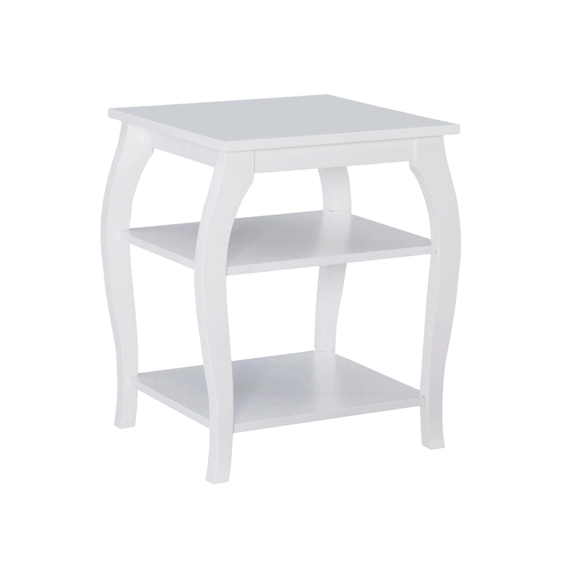Table d’appoint de style campagne en bois avec 2 étagères
