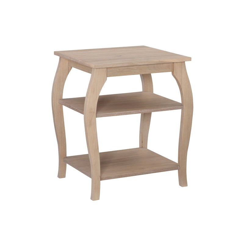 Table d’appoint de style campagne en bois avec 2 étagères